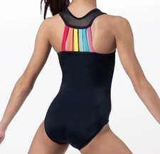Balera Black Rainbow Strappy Back Ballet Dance Leotard MT12509 IC