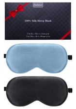 BeeVines Mulberry Silk Sleep Mask, 2 Pack, Adjustable, Light Blocking