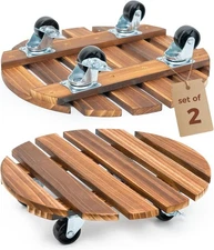 12-Inch Heavy-Duty Plant Roller Caddy with Locking Casters for Indoor/Outdoor