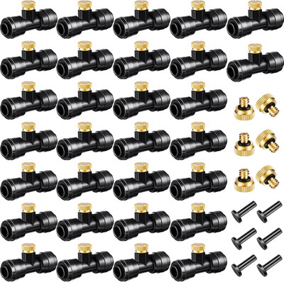 Misting Nozzles Kit Include Water Misting Tees Thread 1/4 Inch and Brass Orifice