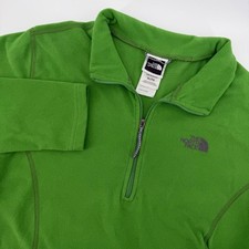 The North Face Girls XL Green Quarter Zip Fleece Pullover Sweater Long Sleeve