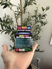 Nee Doh Nice Cubes Ice Cube Glitter Glow Toy Fidget Super Solid Squish Blue