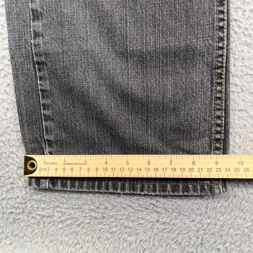 Levis 527 Jeans Herren 36x30 Faded Black Bootcut Mid Rise Dark Wash Denim Western - Bild 12 von 15