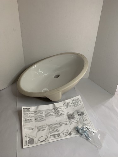 Kohler K-2210-0 Caxton Oval Undermount Sink w/ Overflow Drain, White
