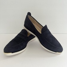 Cole Haan Grand Ambition Troy Penny Loafer Marine Blue Suede Women s Size 5.5