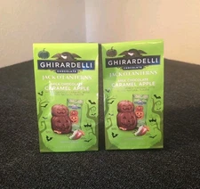 2 BAGS Ghirardelli Limited Ed Jack O Lantern Milk Chocolate Caramel Apple 4.1 OZ