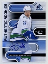 Andrei Kuzmenko 2022-23 Upper Deck SP Game Used Blue Auto RC #202 NHL Canucks