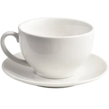 Porcelain Coffee Cup with Saucer 220ml/7.3oz for Cappuccino Latte and Tea Ele.