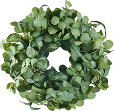 26" Eucalyptus Wreath with Berries - All-Season Farmhouse Decor for Home