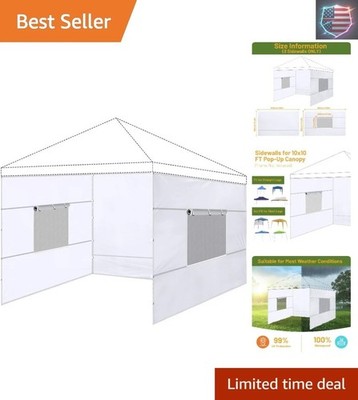 3 Pcs 10x10 Canopy Sidewalls with Roll-up Windows for 10x10 Pop Up Canopy Str...