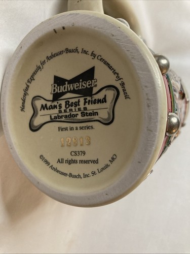 Neu im Karton Budweiser Man's Best Friend Labrador Deckelstein Anheuser Busch Becher Tasse Hund - Bild 7 von 7