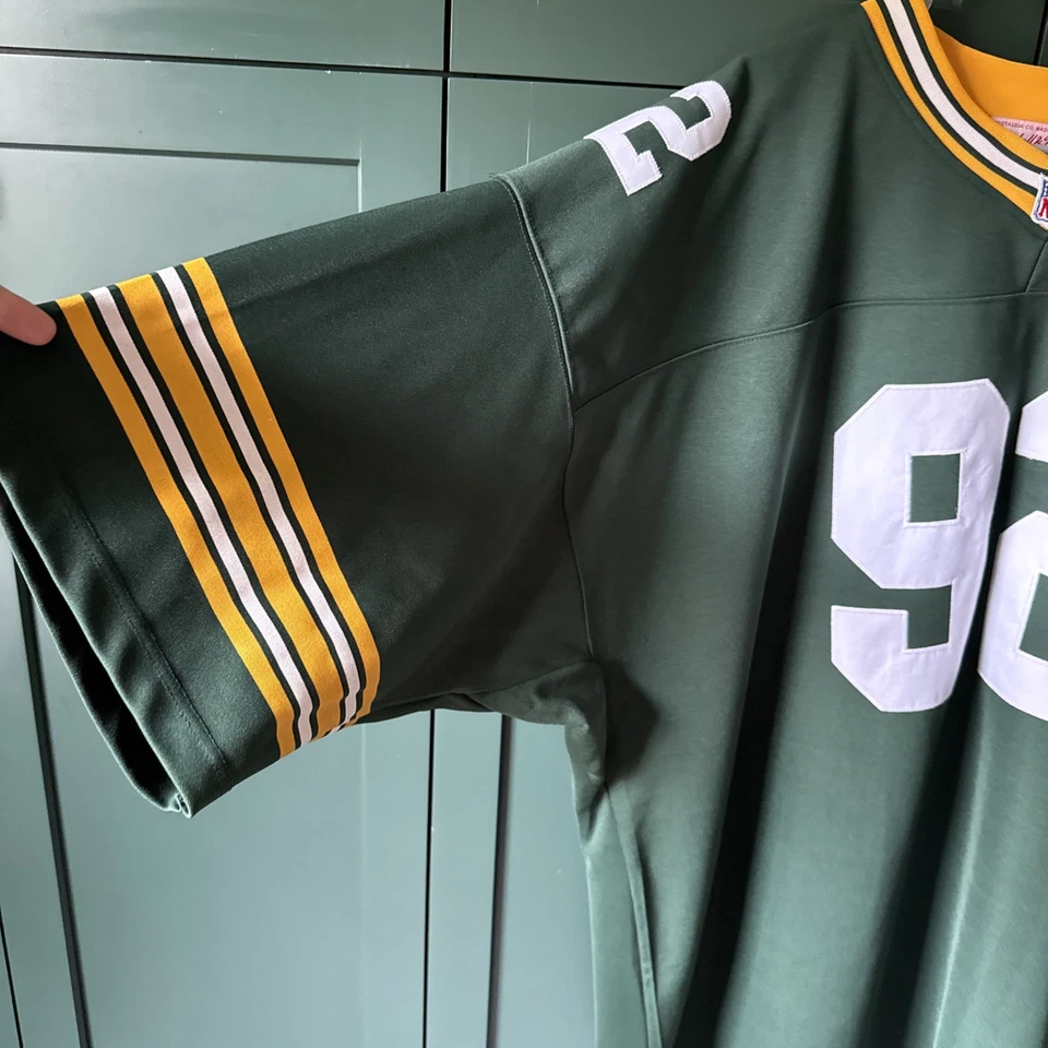 Camiseta Mitchell & Ness Reggie Blanca 1993 Green Bay Packers Auténtica NFL Talla 4X Foto 3 de 4
