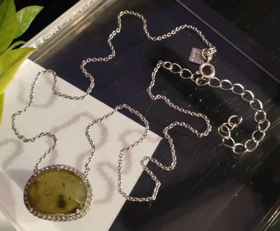 Ágata REPÚBLICA BANANAERA (?) Colgante de cristal pavé de piedra semipreciosa ¡Collar de 16"! Foto 2 de 4