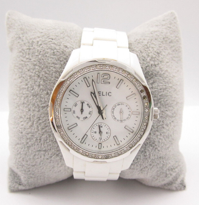 Women Relic Quartz WR Analog 37mm Dial Round Watch (H364) "Untested"