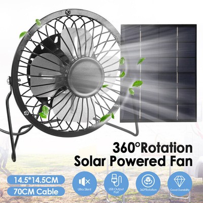 4 ZOLL Mini Ventilator Solar Panel Powered Fan Air Extractor Solar Exhaust Fan