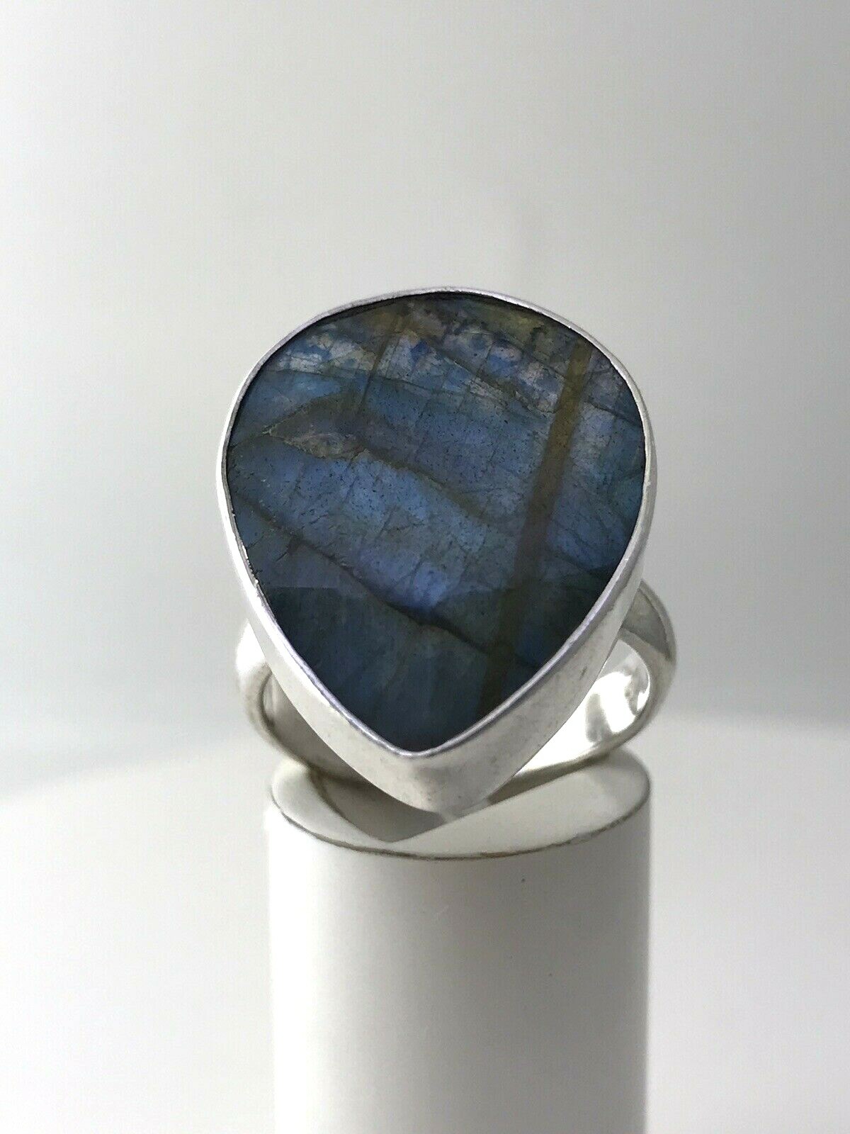 Labradorite Statement Pear Shape Ring Sterling Si… - image 3