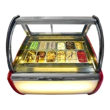 Kolice Commercial 12 Pans Gelato Ice Cream Dipping Cabinet Ice Cream Showcase