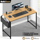 Light Walnut Wood[WORKSTATION+STORAGE BAG]Office Computer Desk Home Laptop Table