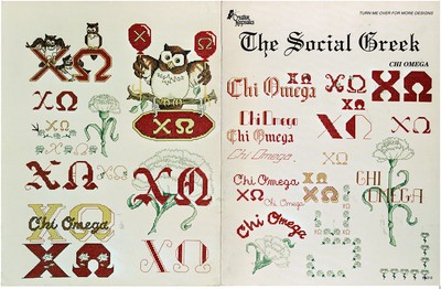 chi omega stitched letters