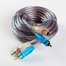 Gold Plated 18' RCA Blue Wire No Noise Video Male To Male Stereo Cable
