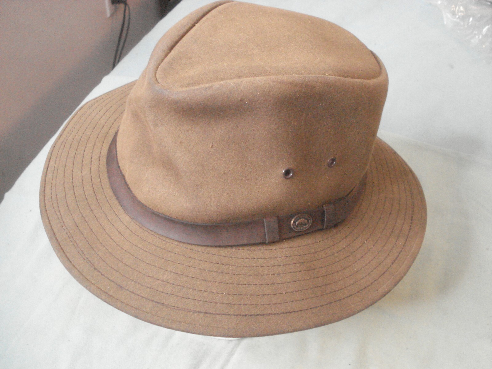 Outback Collection USA Made Waxed Cotton Packer Hat, sz L Great Shape