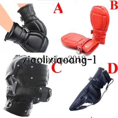 Binding Hood Mouth Gags Dog Palms Paw Gloves Fist Mitts Boot Booties Masks
