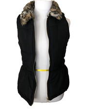 Girl's CIRCO Black Puffer Vest w/ Faux Leopard Collar - Size Large
