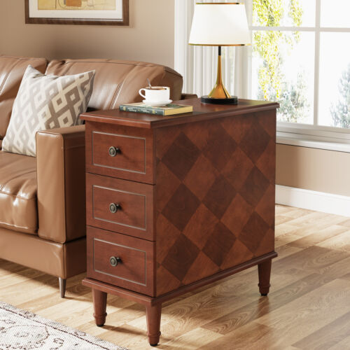Tribesigns Fully Assembled Narrow Side End Table Slim Bedside Table Nightstand