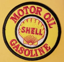 SHELL MOTOR OIL GASOLINE Embroidered Patch worldwide shipping approx 3"