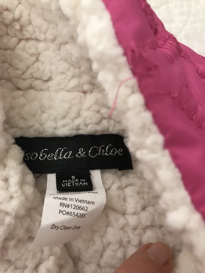 Nuevo con etiquetas Abrigo Isobella & Chloe Rosa Acolchado Arrugado Niñas Talla 5 - $60 Foto 3 de 4