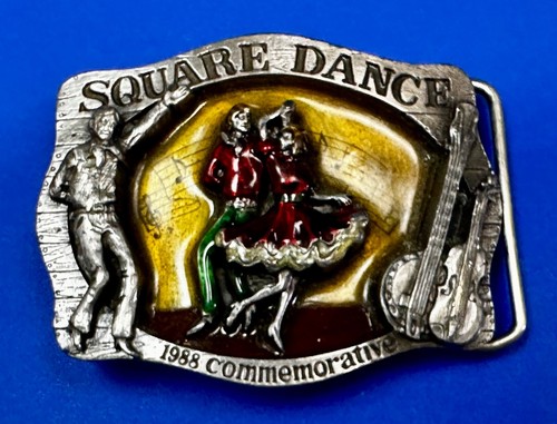Boucle De Ceinture Vintage - Couple Dansant Entouré D'instruments - Marque Siskiyou
