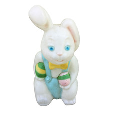Vintage Empire 15" Blow Mold Easter Bunny Rabbit Made In USA Overalls No Light