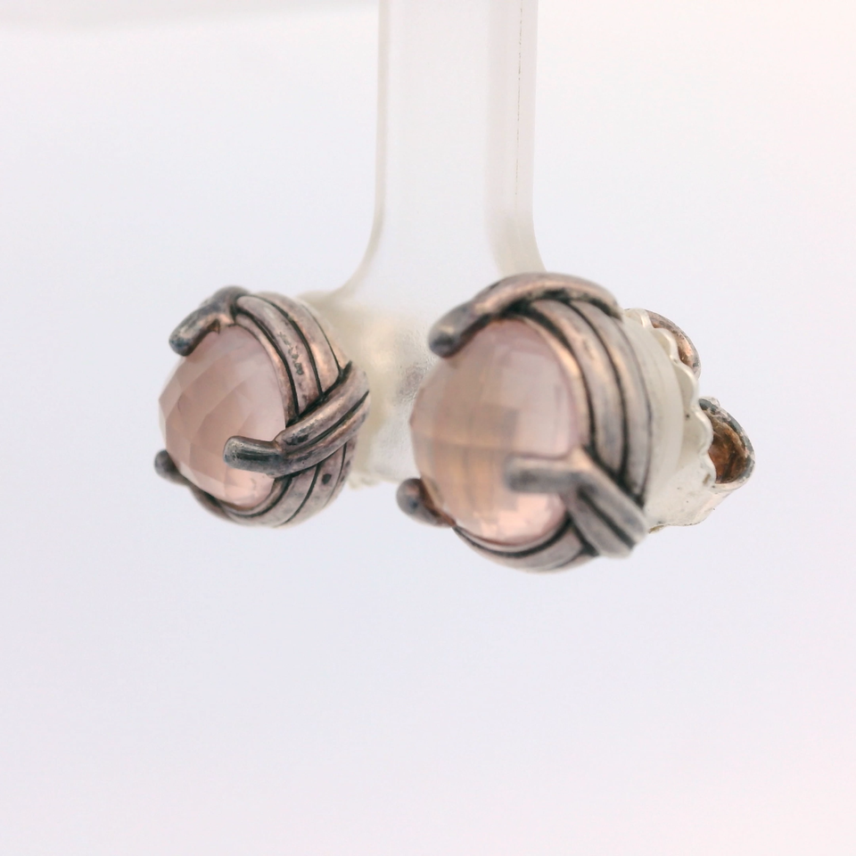 D Peter Thomas Roth Boucles D'Oreilles En Quartz Rose Peter Thomas Roth En Argent Sterling ...