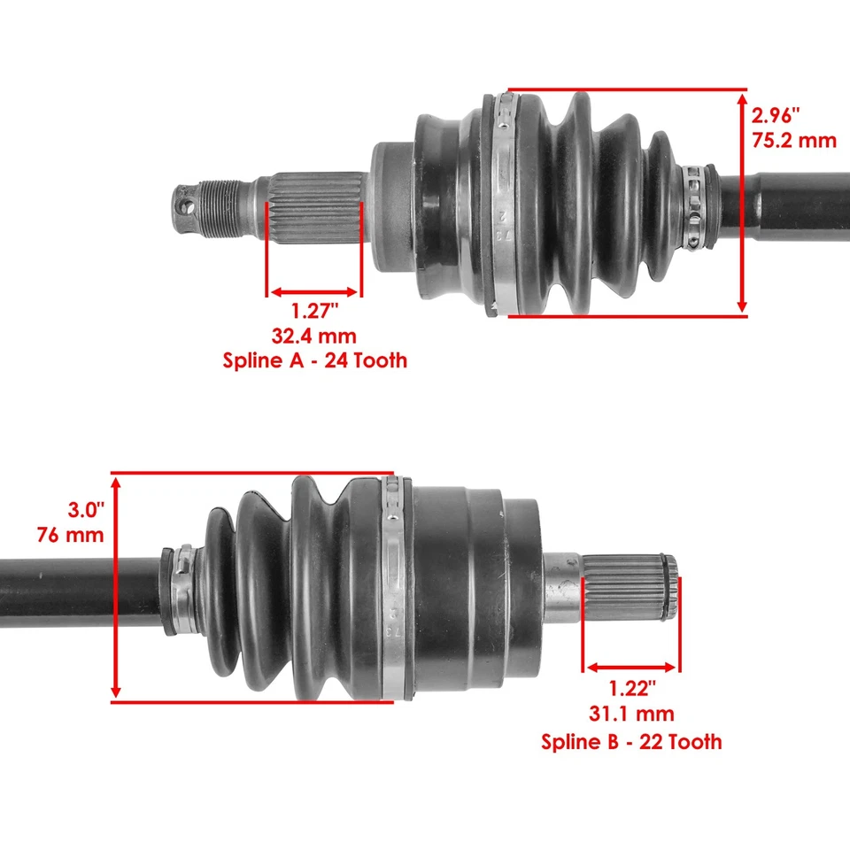 Ejes delanteros izquierdo y derecho para Honda TRX400FA TRX400FGA Rancher 400 4X4 2004-07 Foto 3 de 4