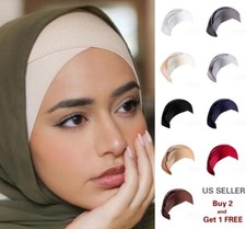 Muslim Women Cross Hijab Under Scarf Inner Cap Bonnet Neck Cover Cap Head Wrap