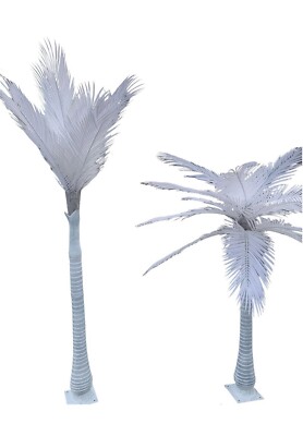 Life size Faux White Faux Palm Trees