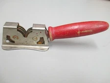 VINTAGE MID CENTURY, RETRO, EVERSHARP KNIFE SHARPENER, RED WOOD HANDLE 