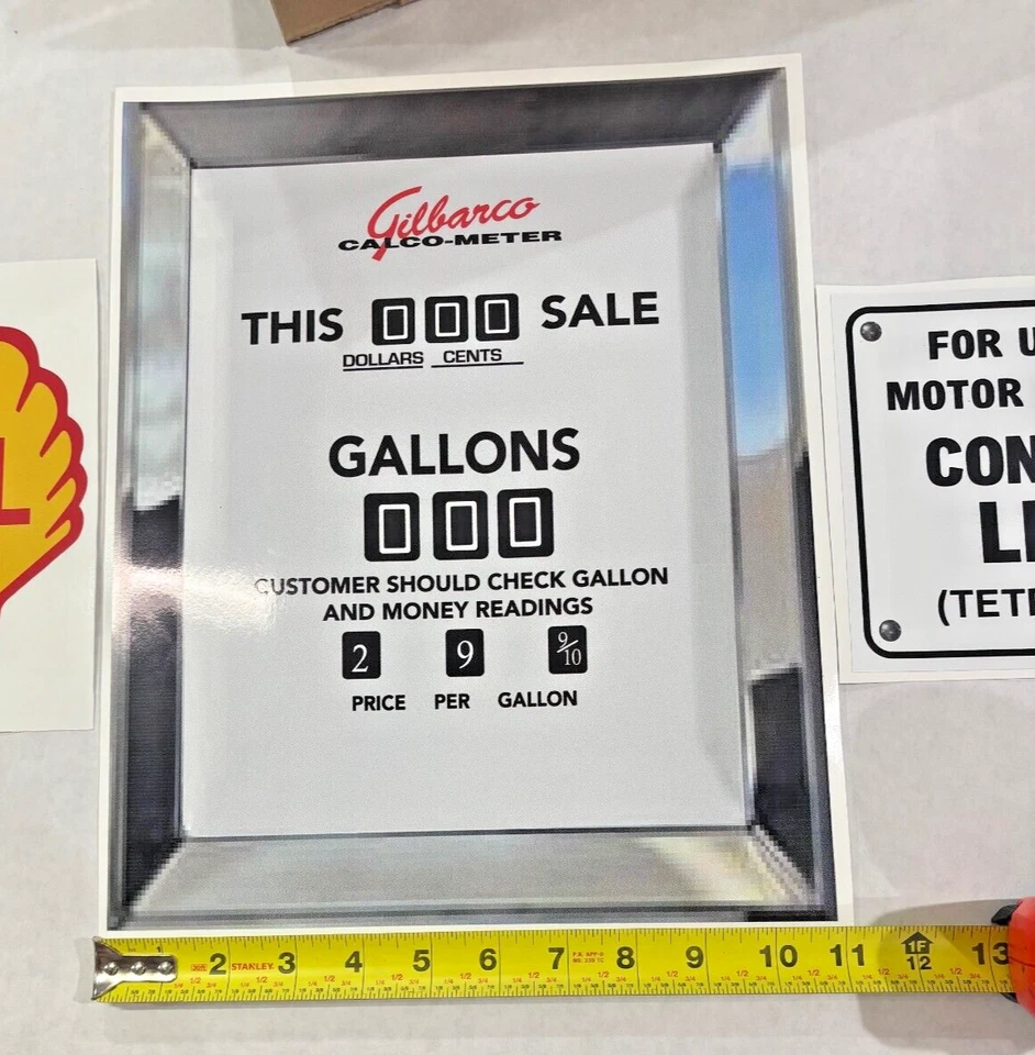 SHELL Gas Pump Vintage Sticker kit for Door Mural/Fridge Wrap great 4  Man Cave - Image 4 of 4
