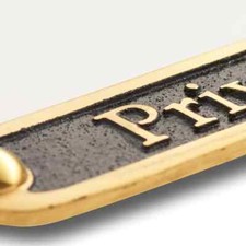 'Private' Brass Metal Wall Sign / Great Housewarming Gift For Home Or Office
