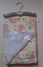 Kyle  Deena Ivory Peach Gold Rose Floral Soft Mink Sherpa Baby Blanket