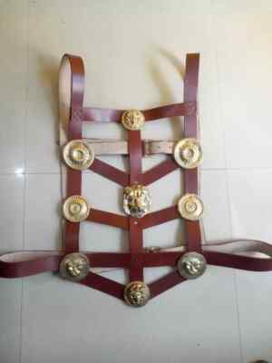 Medieval Roman Belt Heavy Brass Leather Belt Greek Spartan Cingulum Centurion