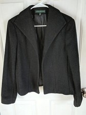 Harve' Benard Woman's Black Medium Blazer Jacket 100 Acrylic Buttonless