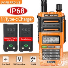 Baofeng UV-9R PRO 8W Dual Band Walkie Talkie Two Way Radios Type-C IP68 Battery