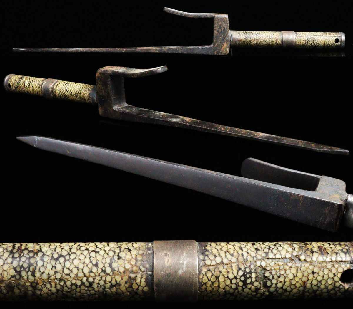 EdoPeriod Japanese Antique Jitte Jutte Old Police Iron Catching Tool 35cm Rare