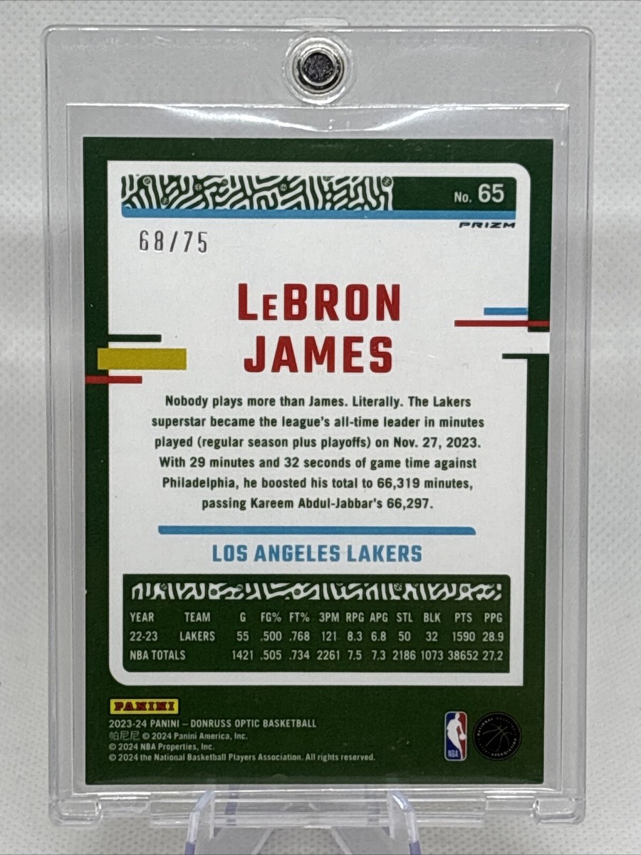 2023-24 Donruss Optic #65 LeBron James /75 Fast Break Red