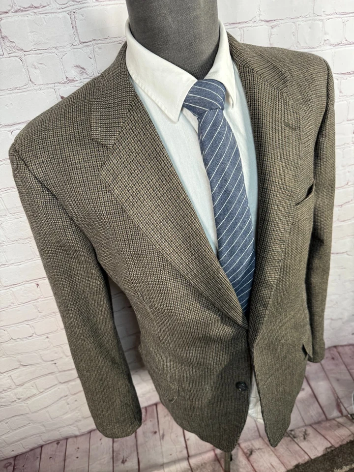 Abrigo Blazer Chaqueta Deportivo CLUB ROOM Para Hombres Marrón LANA CACHEMIR AJUSTE REGULAR 44R Foto 3 de 4