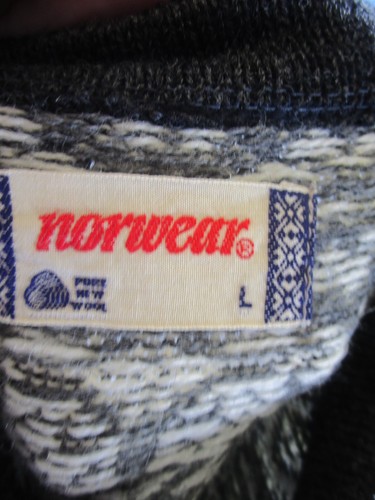 Vintage Norwear Sweater Womens Large White Knit Geometric Wool Crew Nordic - Picture 6 of 7