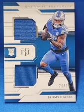 Jahmyr Gibbs - 2023 National Treasures Rookie Dual Materials /99 -Lions #RDM-JGI