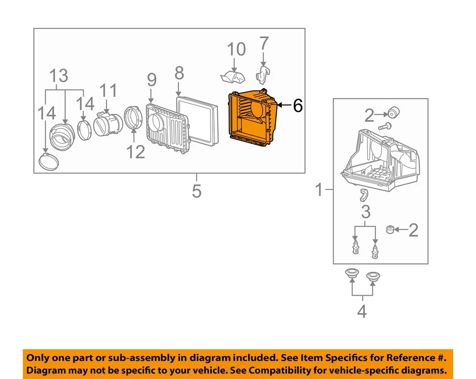 Conjunto de filtro de aire usado se adapta a: Buick Lacrosse 2007 3,8 L sin opción de sobrealimentación Foto 3 de 4