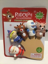 Rudolph The Red-Nosed Reindeer Hermey Bumble Clarice Santa FINGER PUPPETS 5 Pc